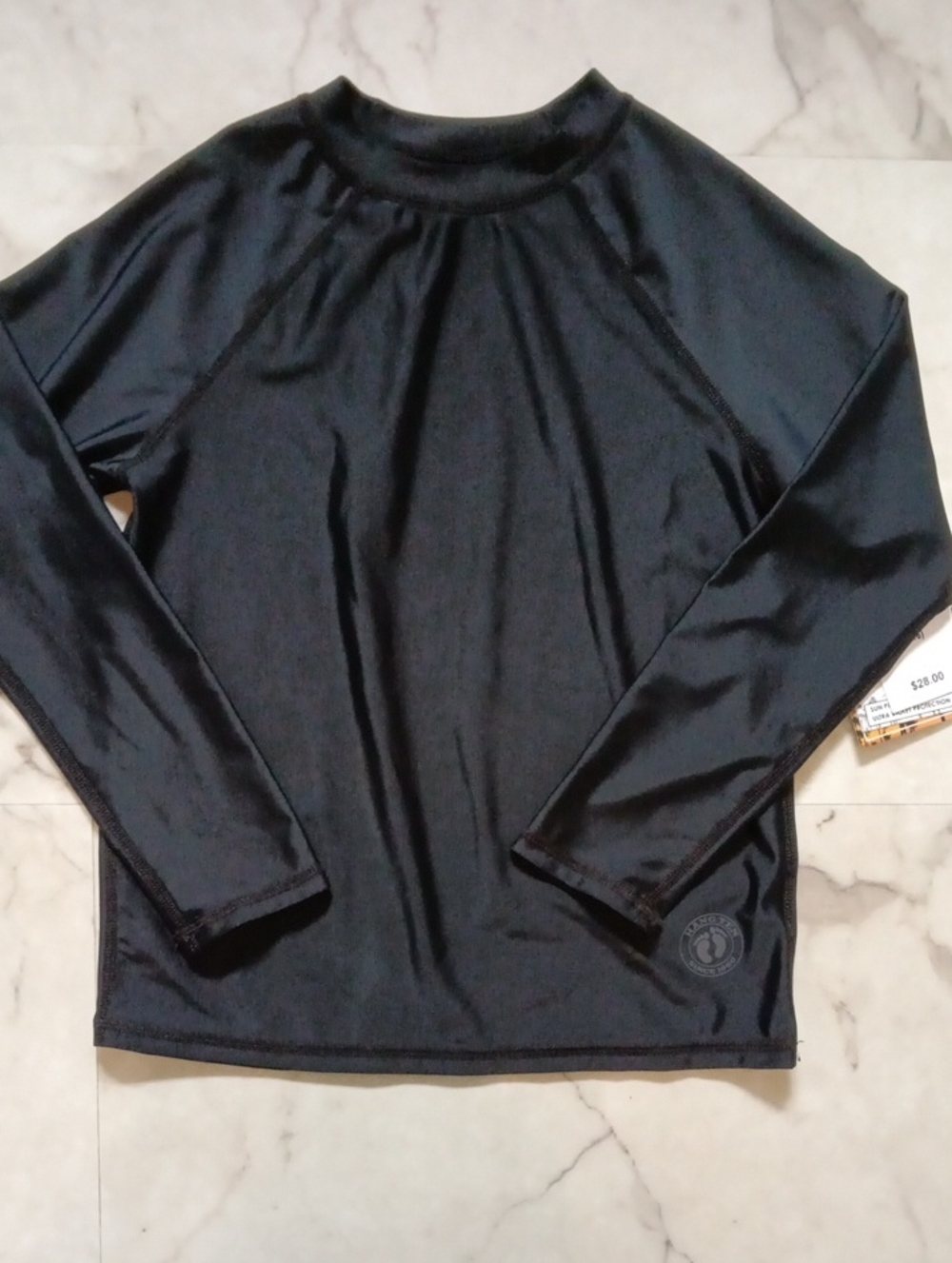 Hang Ten Black Long Sleeve Kids Rash Guard Top